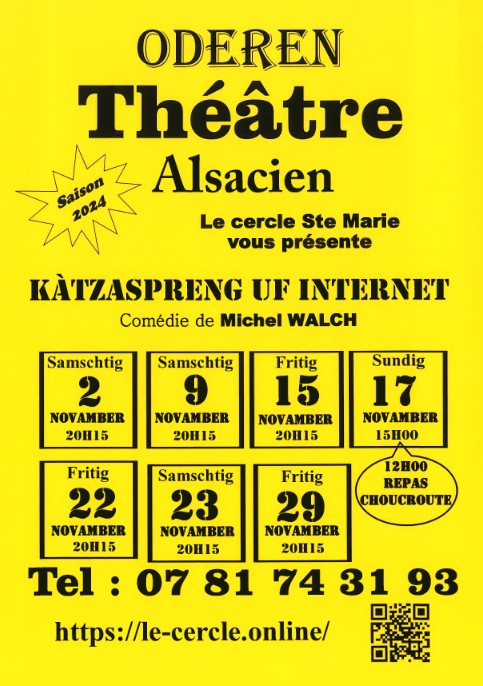 Théâtre alsacien : Kàtzaspreng uf Internet Du 2 au 29 nov 2024