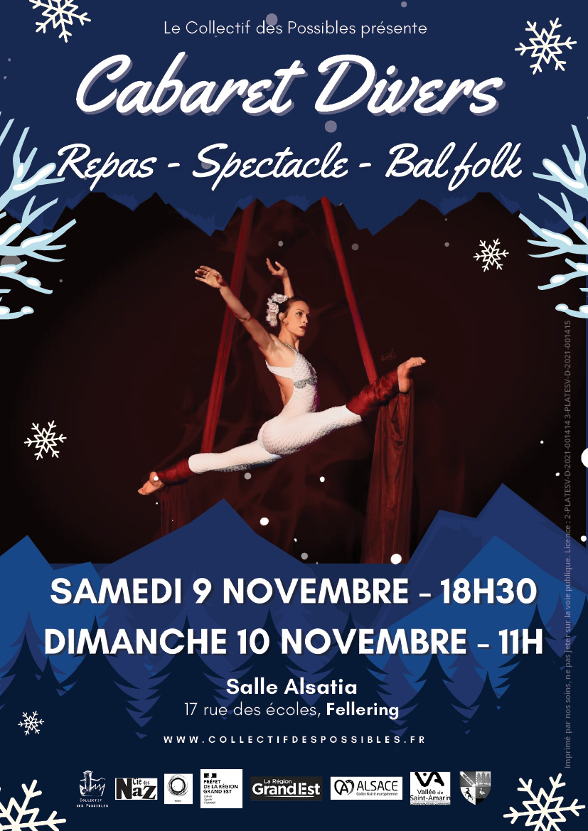 Cabaret Divers | Repas - Spectacle - Bal folk Du 9 au 10 nov 2024