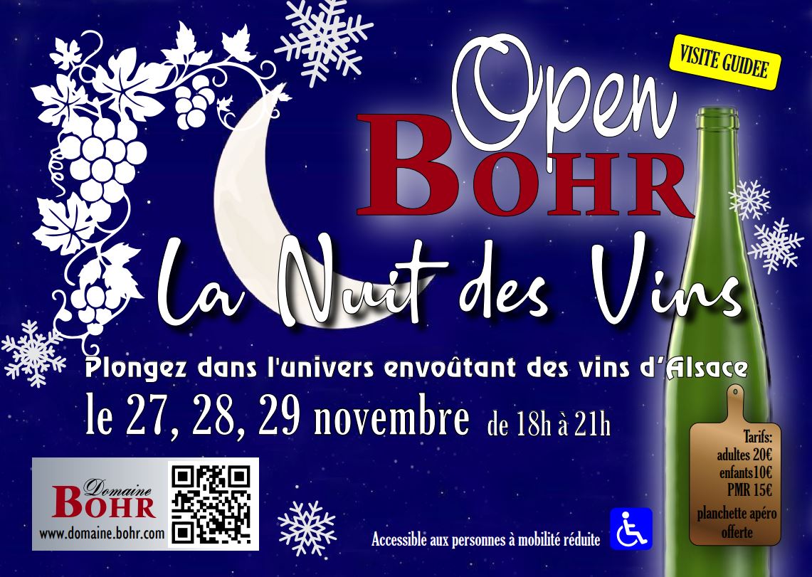 Open Bohr : la Nuit des Vins Du 27 au 29 nov 2024